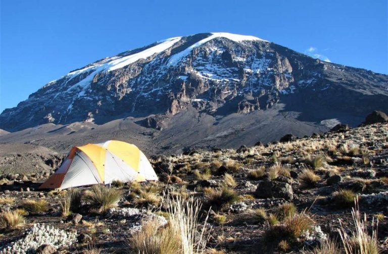 Tent on Kilimanjaro Lemosho route