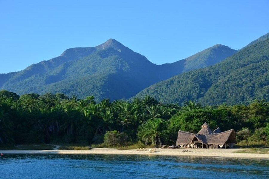 Lodge on shore of Lake Tanganyika