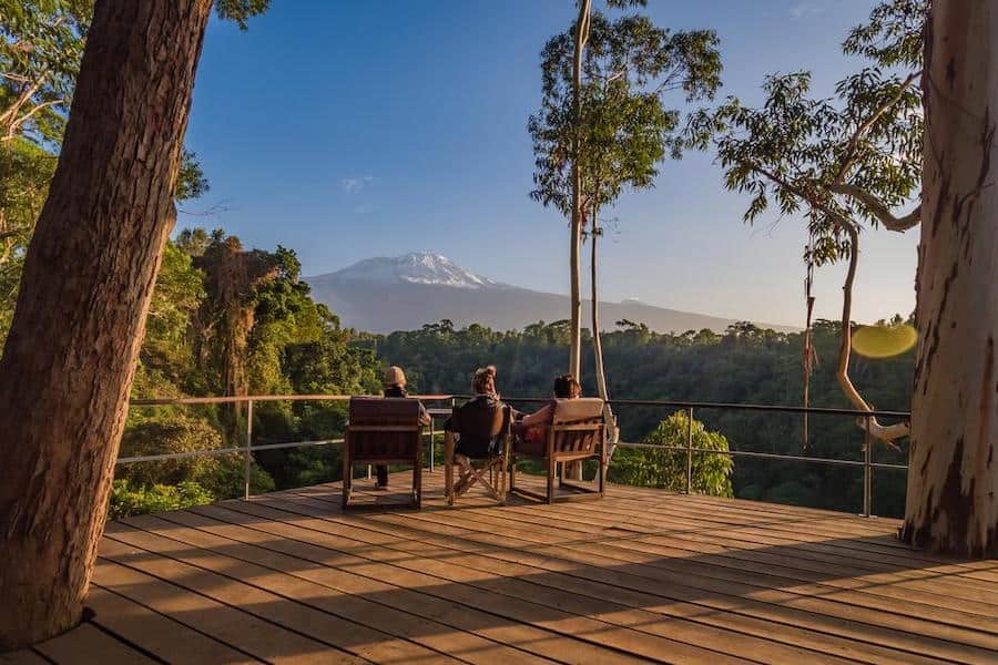 View of Kilimanjaro from a deck