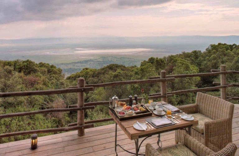 Ngorongoro Crater Lodge deck view