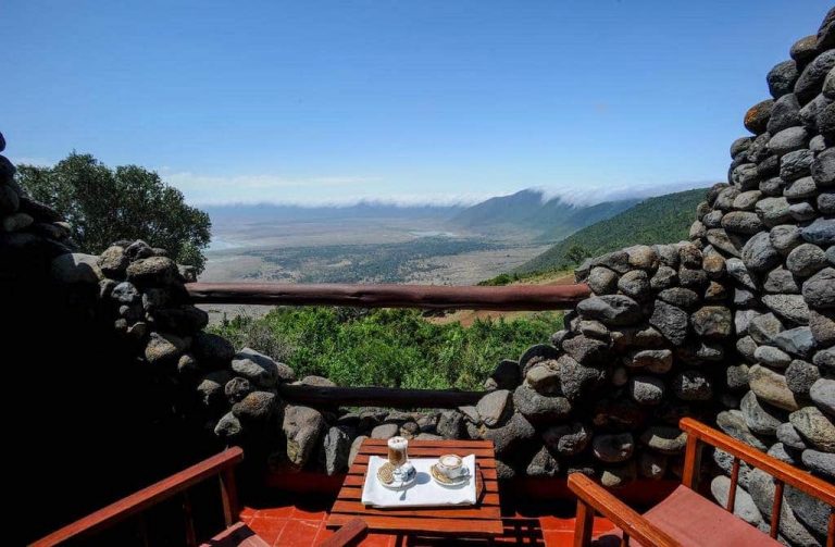 Ngorongoro Crater Lodge room deck view