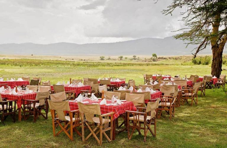 Ngorongoro Sopa Lodge outdoor dining