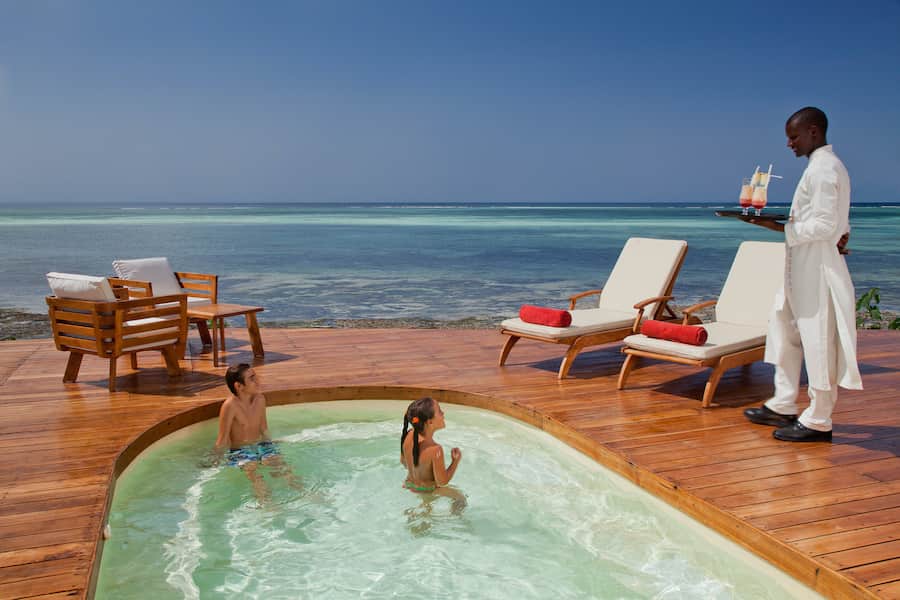 Pool service, Zanzibar hotel