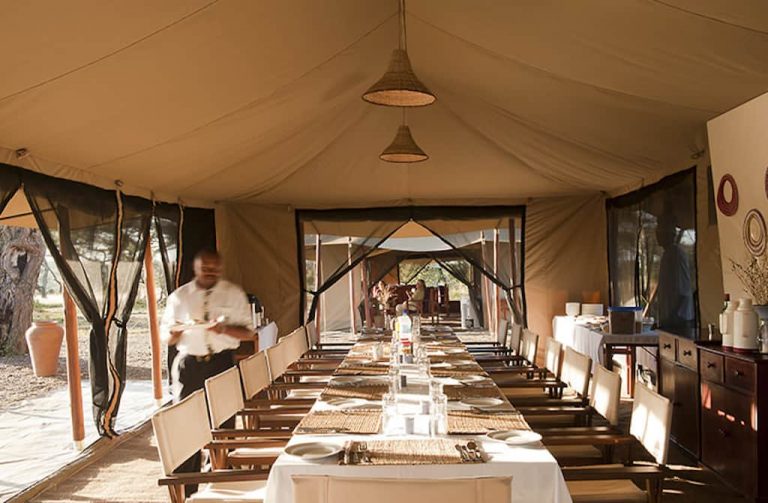Mara Under Canvas dining tent