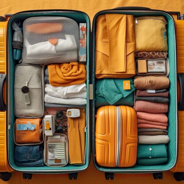 Packing suitcase for travel vacation