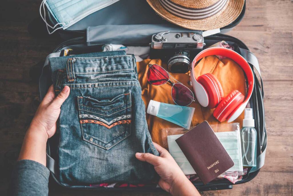 Tourists are packing luggage for travel