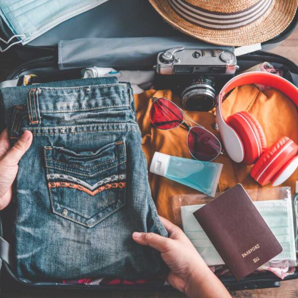 Tourists are packing luggage for travel