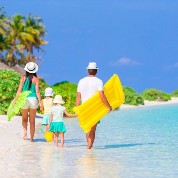 Young family on beach vacation