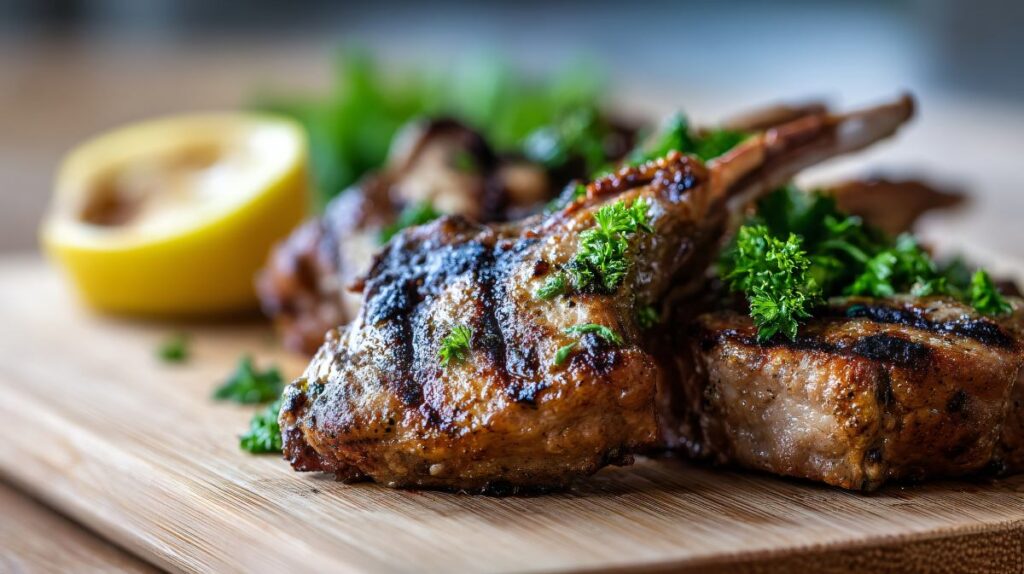Nyama Choma Savory Grilled Lamb Chops with Fresh Herbs and Lemon
