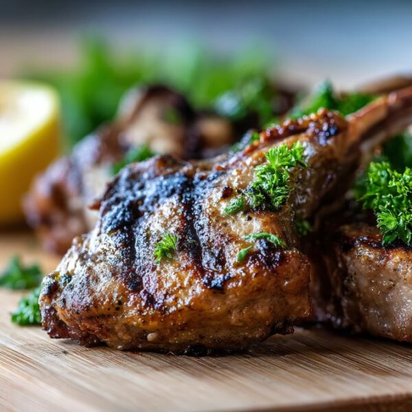 Nyama Choma Savory Grilled Lamb Chops with Fresh Herbs and Lemon
