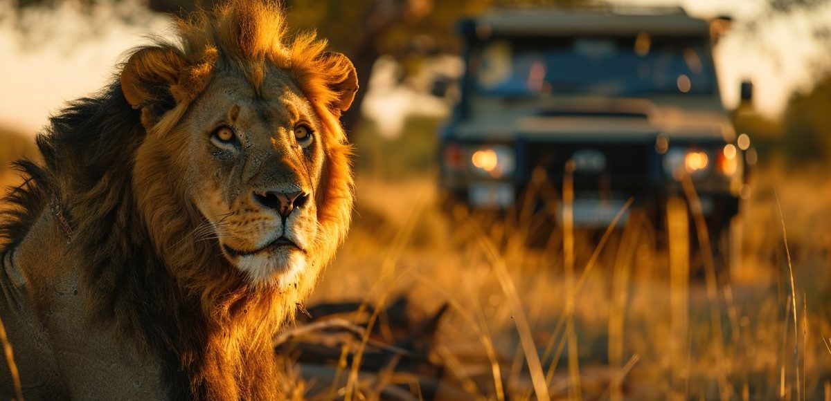 Majestic Lion Up Close in its Natural Habitat