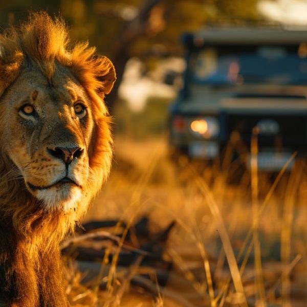 Majestic Lion Up Close in its Natural Habitat