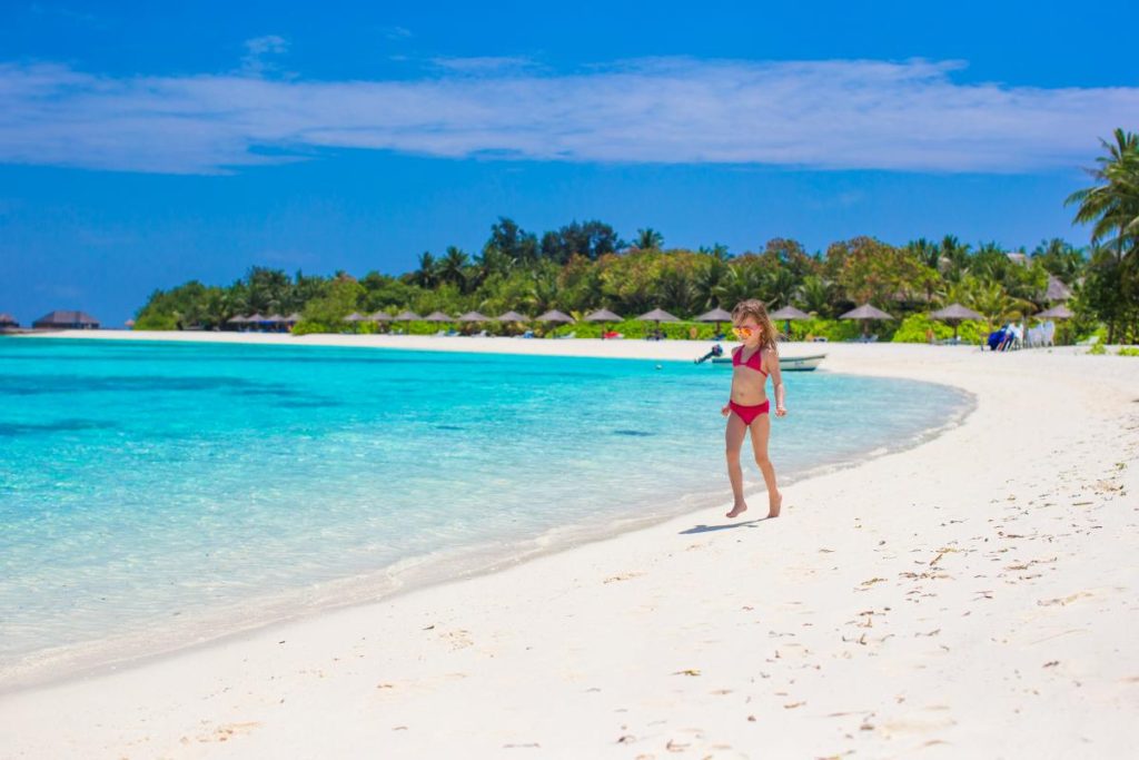 Idyllic perfect turquoise water at exotic island