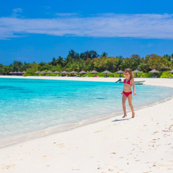 Idyllic perfect turquoise water at exotic island